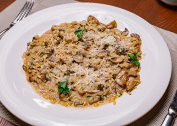 kremasti rižoto s piletinom i gljivama