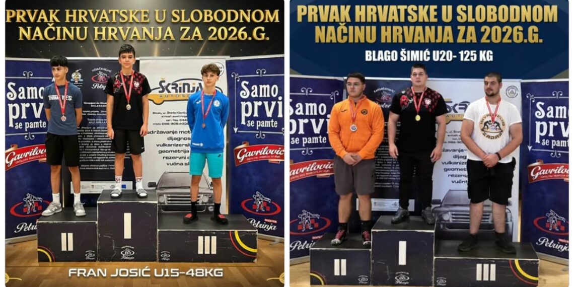 Hrvački klub Velika Gorica 1991 osvojio dva naslova prvaka Hrvatske