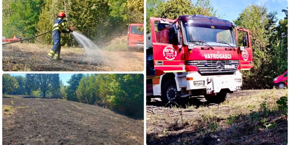 Požar u Donjem Hruševcu zahvatio travu