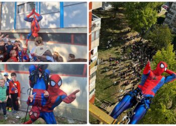 Gorički Spiderman ponovno oduševio djecu: S osmog kata spustio se među obožavatelje